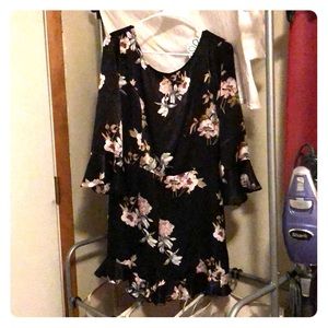 Large black with flower romper!